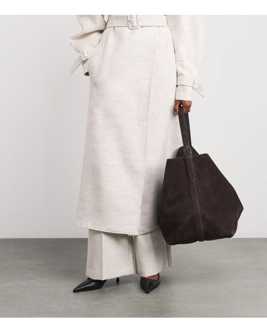 Totême  Black Suede Belted Tote Bag