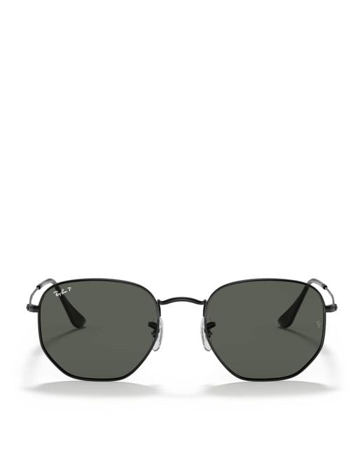 Ray-Ban Gray Metal Hexagonal Irregular Sunglasses