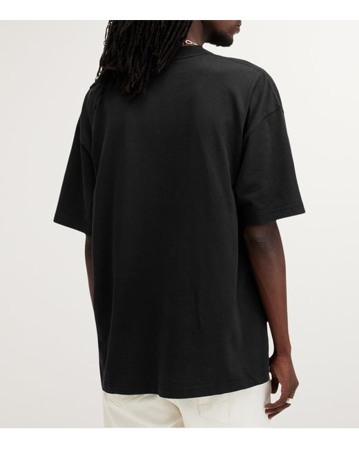 AllSaints Black Cotton Biggy Logo T-Shirt for men
