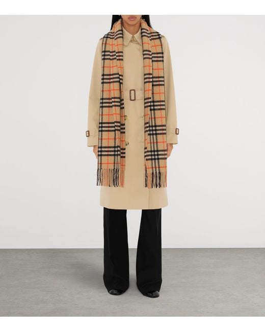 Burberry Natural Cashmere Check Scarf