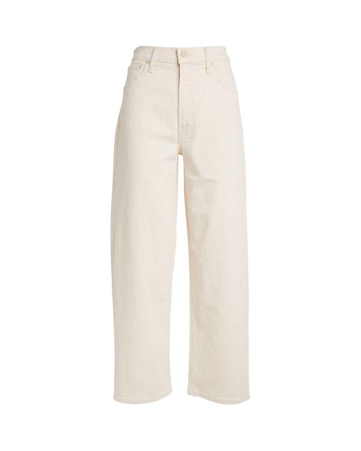 Mother White The Dodger Ankle Wide-leg Jeans