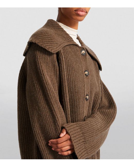 Holzweiler Brown Oversized-collar Colby Cardigan