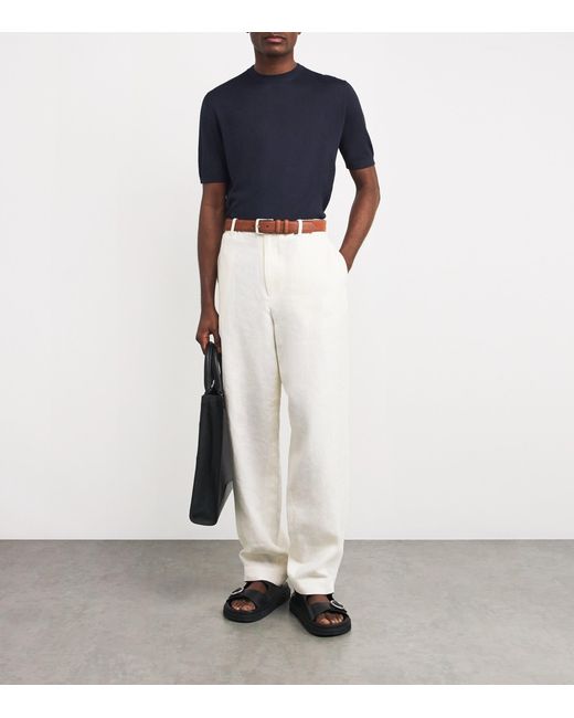 Colombo Blue Cashmere-Silk T-Shirt for men