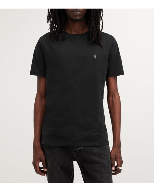 AllSaints Black Cotton Brace T-Shirt for men