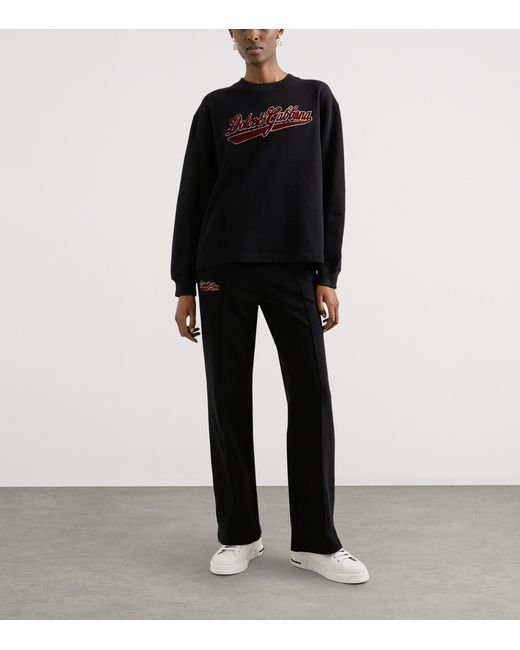 Dolce & Gabbana Black Cotton Graphic Sweatshirt