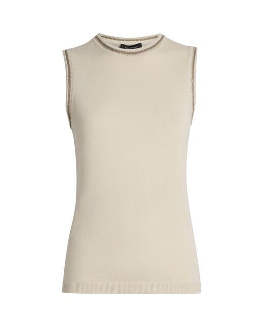 Fabiana Filippi Natural Cotton Rib-Knit Tank Top