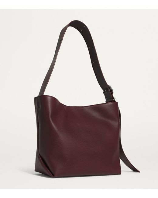 Jil Sander Purple Medium Leather Folded Tote Bag