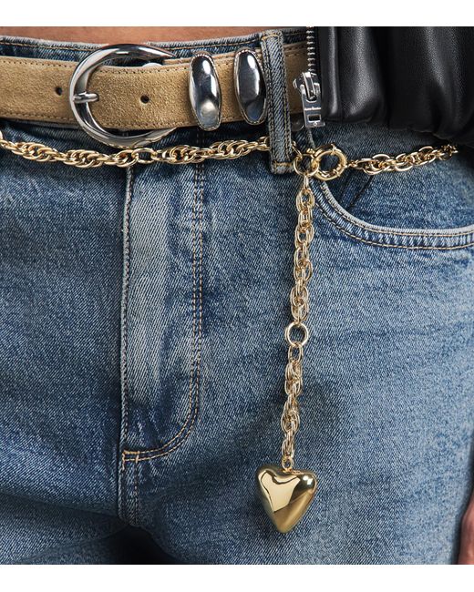 Claudie Pierlot White Heart Charm Double-Chain Belt