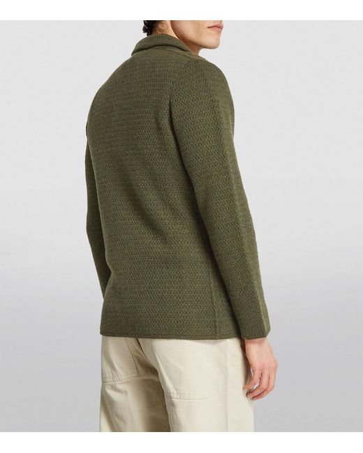 Lardini Green Cashmere Knitted Blazer for men