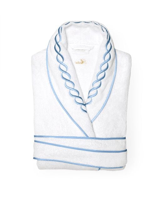 Pratesi Blue Cotton Treccia Bathrobe