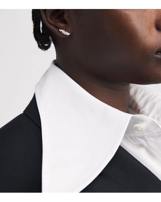 Suzanne Kalan White And Diamond Frenzy Stud Earrings