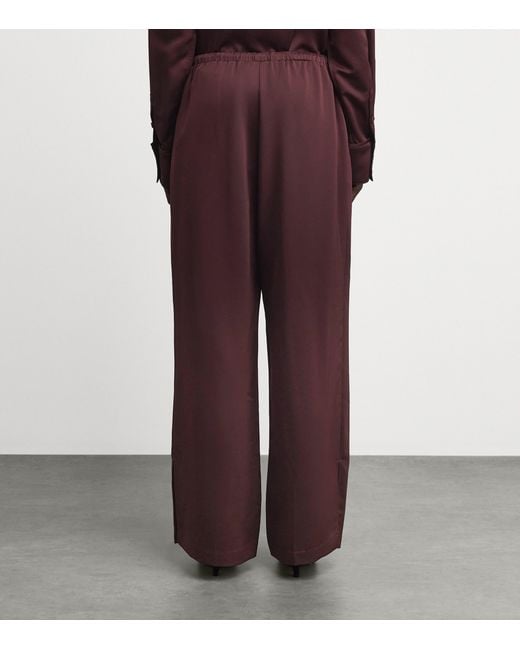 Camilla & Marc Purple Satin Drawstring Ground Trousers