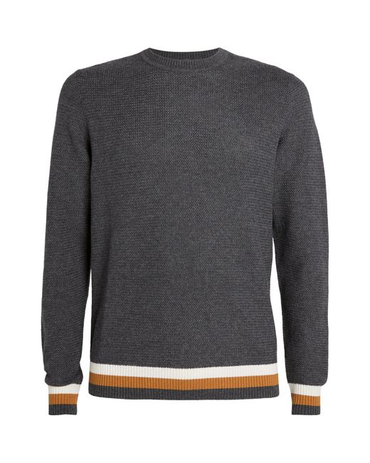 Pal Zileri Wool-cashmere Stripe-trimmed Sweater in Grey (Gray) for Men ...