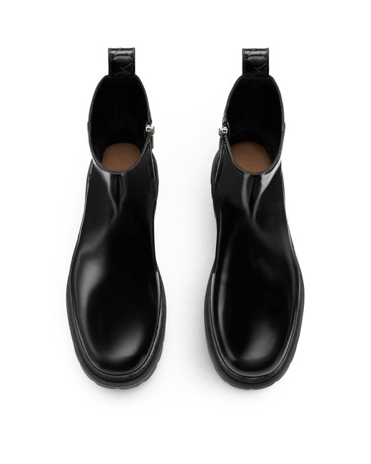 Bottega Veneta Black Leather Highway Ankle Boots for men