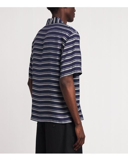 Sandro Blue Stripe Short-Sleeve Shirt for men