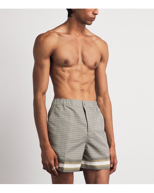 CHE Gray Printed Berkley Swim Shorts for men