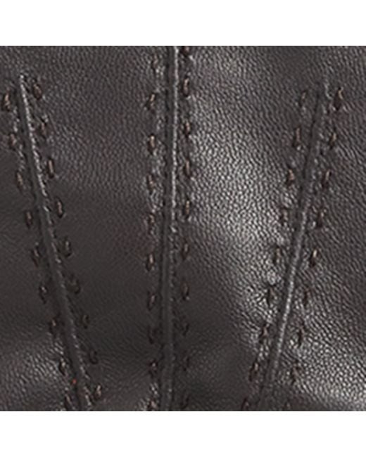 Dents Black Leather Henley Gloves for men