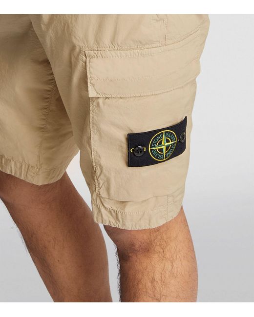 Stone Island Natural Stretch-cotton Bermuda Shorts for men