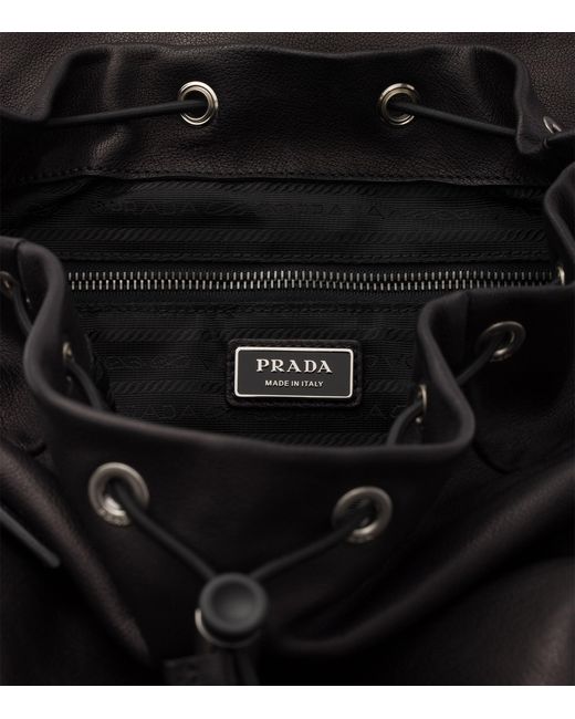 Prada Black Leather Explore Backpack for men