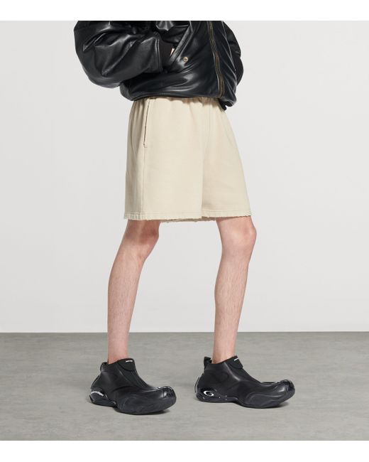 Balenciaga Natural Cotton Logo Shorts