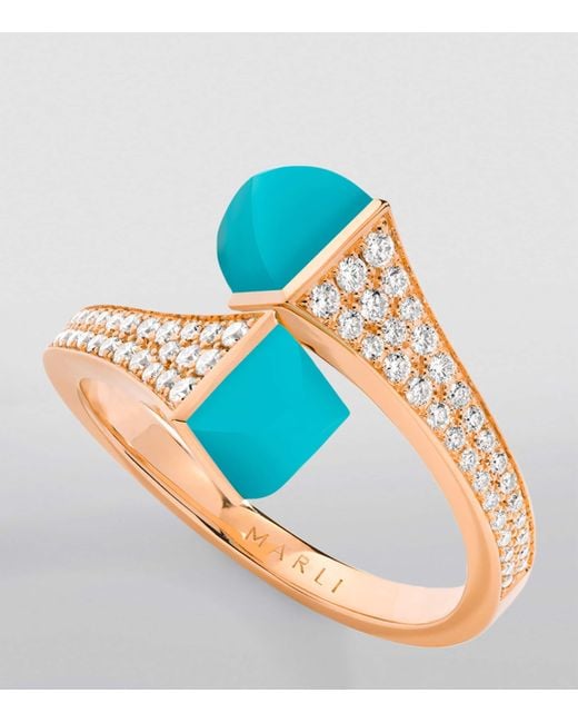 Marli New York Blue Midi, Diamond And Cleo Ring