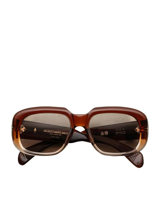 Jacques Marie Mage Brown Kobo Rectangle Sunglasses