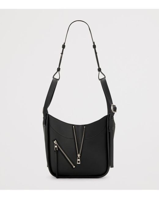 Loewe Black Leather Hammock Flip Tote Bag