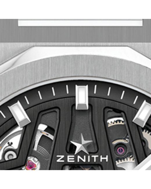 Zenith Gray Steel Defy Skyline Automatic Skeleton Watch 41mm for men