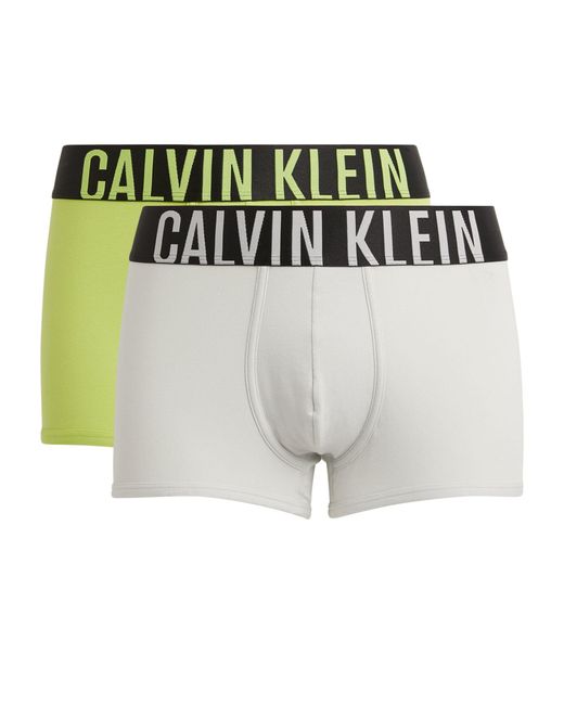 Calvin Klein Green Logo Waistband Boxer Briefs (pack Of 2) for men