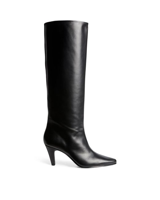 Claudie Pierlot Black Leather Heeled Boots 75