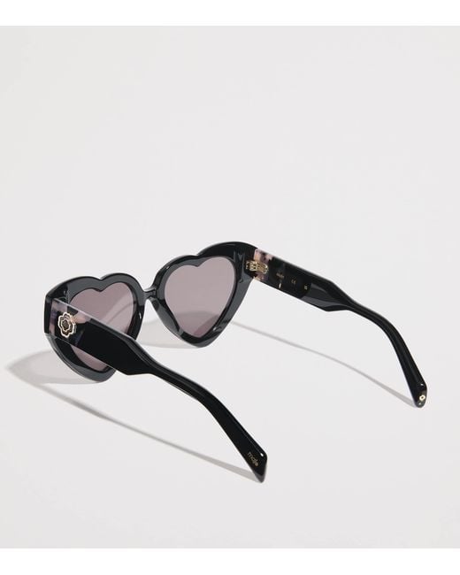 Maje Brown Heart-Shaped Sunglasses