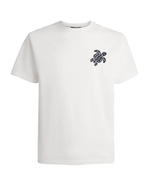 Vilebrequin White Organic Cotton Turtle T-Shirt for men