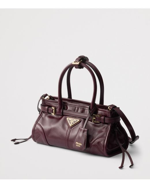 Prada Purple Mini Leather Bonnie Shoulder Bag