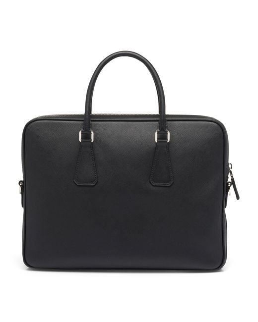 Prada Black Saffiano Leather Briefcase for men