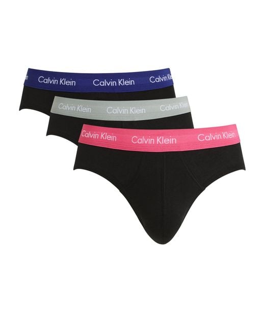 Calvin Klein Black Stretch-cotton Hip Briefs (pack Of 3) for men