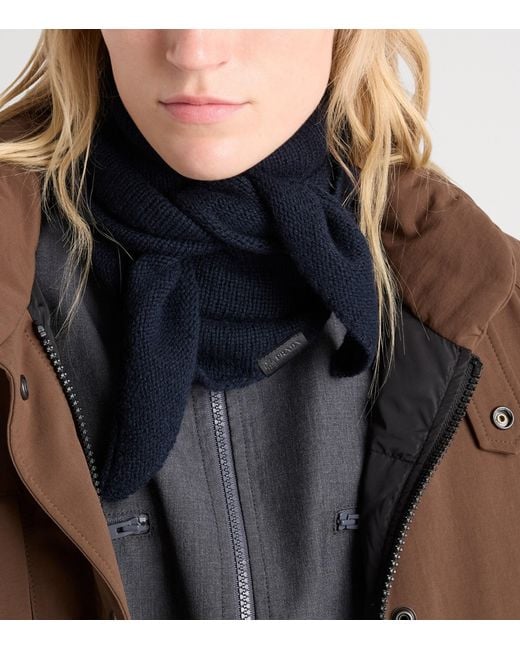 Prada Blue Cashmere Triangular Shawl