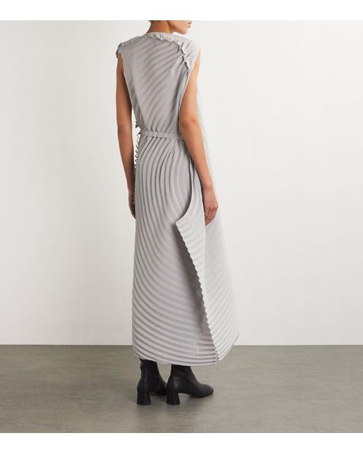 Issey Miyake Gray Resonant Pleats Maxi Dress