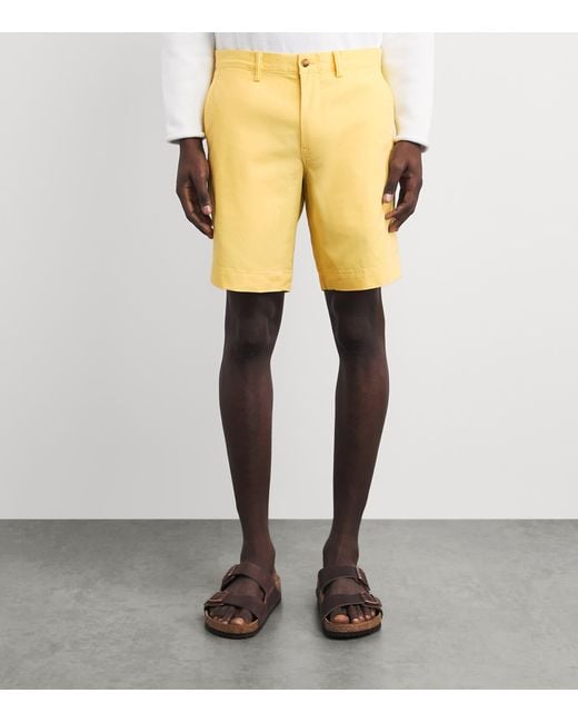 Polo Ralph Lauren Yellow Stretch-Cotton Bedford Shorts for men