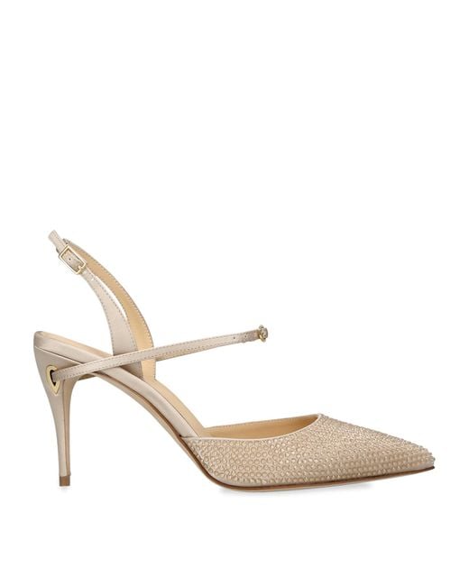 JENNIFER CHAMANDI White Embellished Vittorio Slingback Pumps 85
