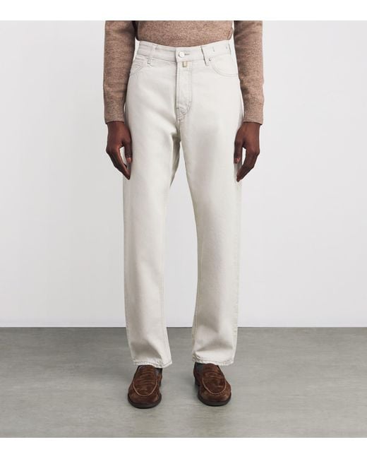Jacob Cohen White Limited Edition Pony Hair-Patch Sean Relaxed Jeans for men