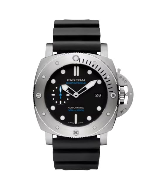 Panerai Black Stainless Steel And Rubber Submersible Watch for men