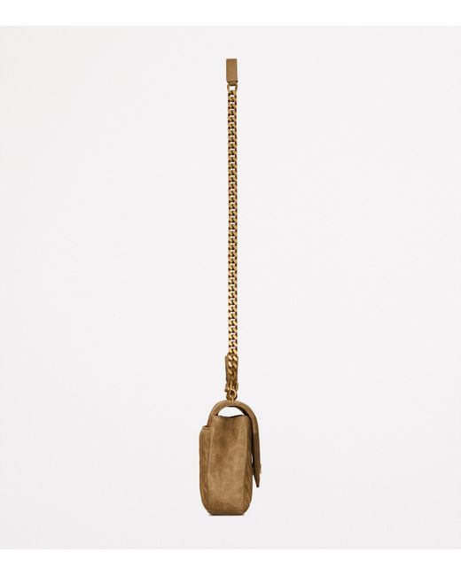 Saint Laurent Natural Medium Suede Collège Top-Handle Bag