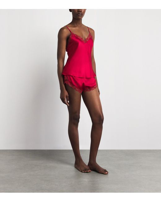 Simone Perele Red Silk-Blend Love Me Cami Top