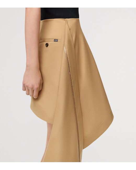 Loewe White Cotton-Blend Draped Mini Skirt