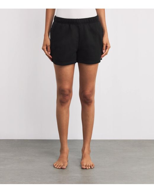 Skims Black Cotton-Blend Fleece Shorts