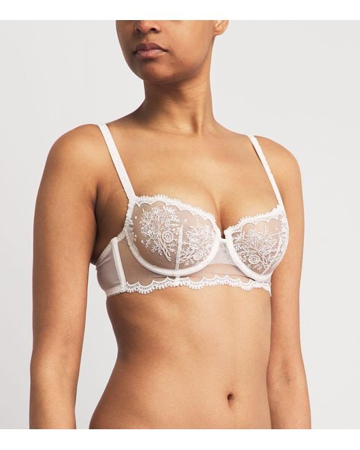 Simone Perele White Lace Intrigue Half-Cup Bra