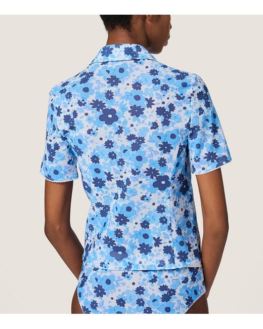 Miu Miu Blue Floral Print Bikini Briefs