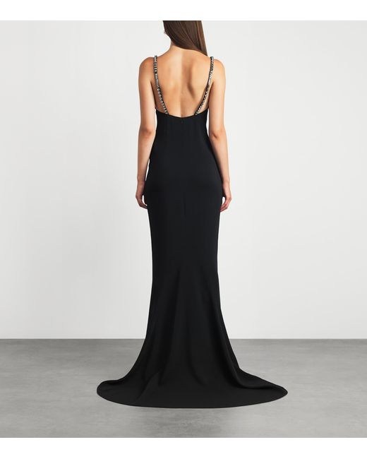 Stella McCartney Black Embellished Crepe Maxi Dress