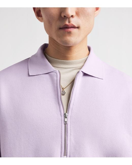 Agolde Purple Cotton Pace Quarter-Zip Sweatshirt for men