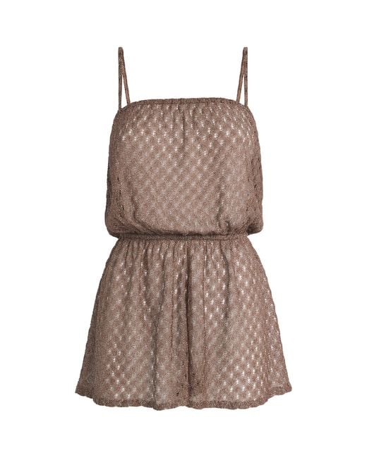 Missoni Brown Metallic-Trim Playsuit